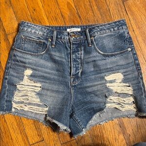 Good American Distressed Blue Jean Shorts